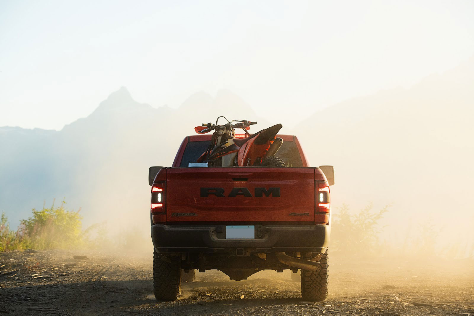 Ram truck on streets