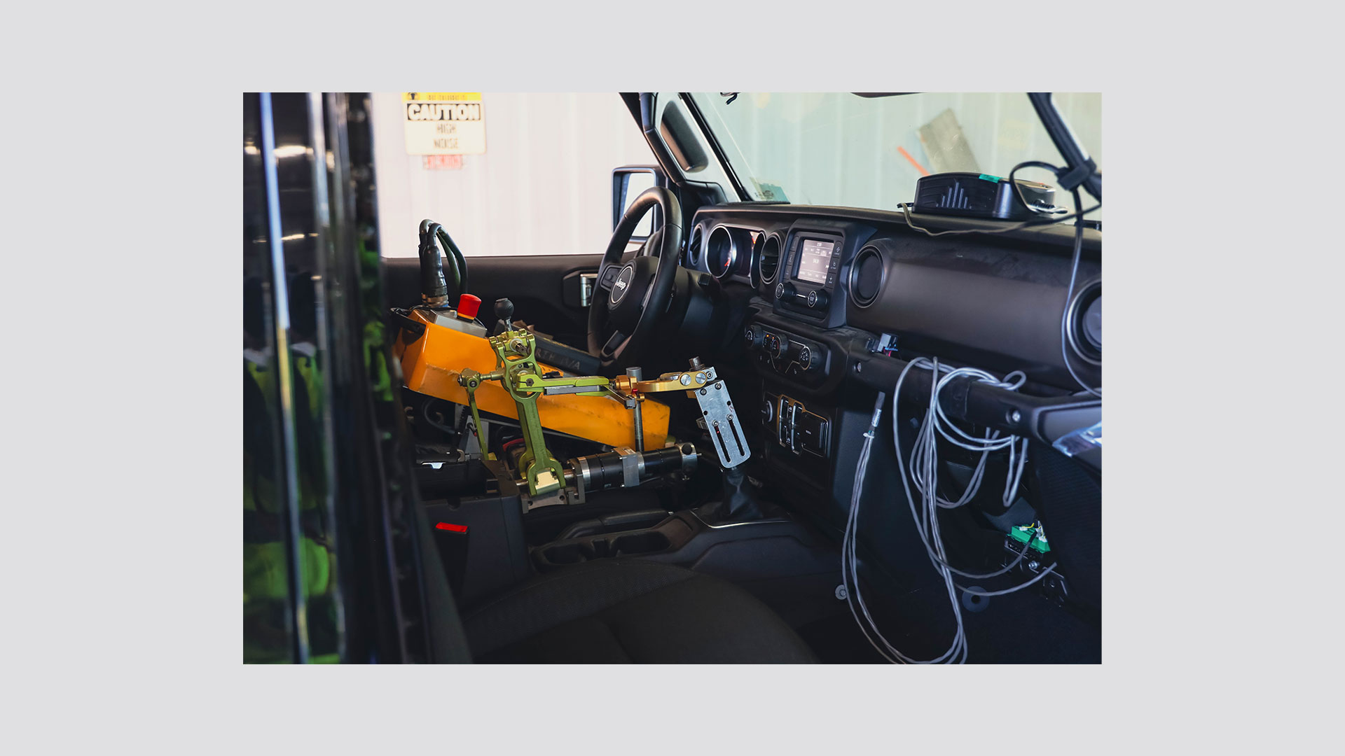 Image of inside of a Jeep